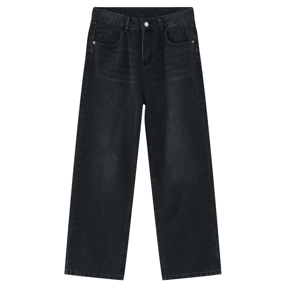 EF JEANS | 2023 nuevo estilo americano personalizado retro degradado retro púrpura suelta jeans de pierna ancha para hombres y mujeres