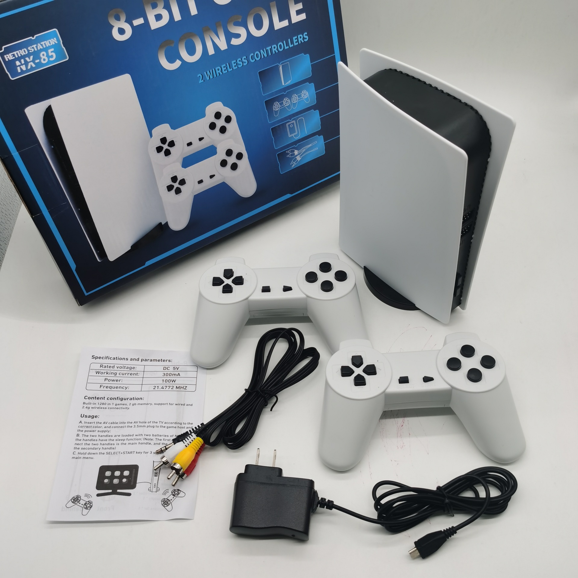 P5电视游戏机NES,红白机,无线2.4G连接,怀旧80后电视游戏机5P