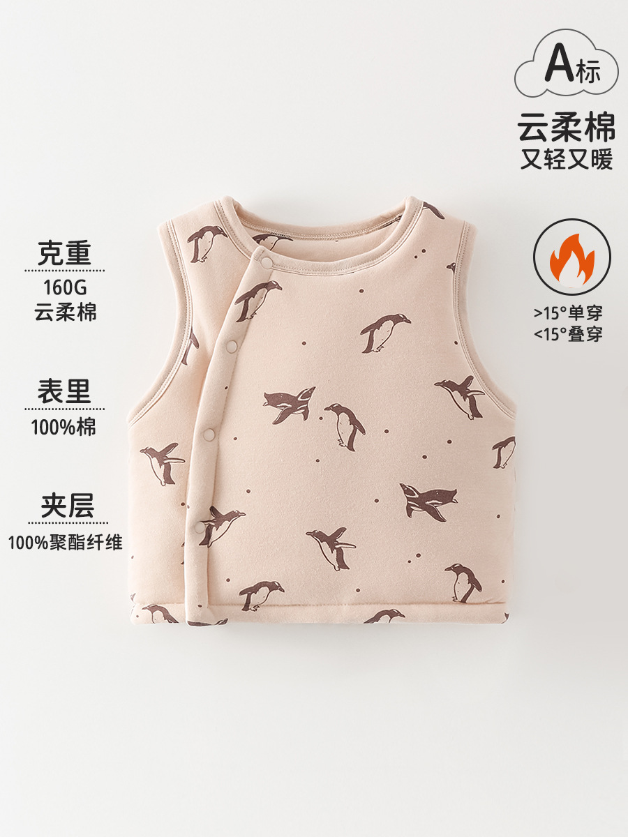 Baby chaleco de invierno para bebés de hembra y mujer, chaleco de hombro de algodón grueso para bebés de clase A, chaleco de invierno para niños calientes