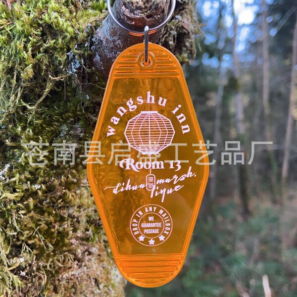 Plastic luggage retro keychain for hotel for keys