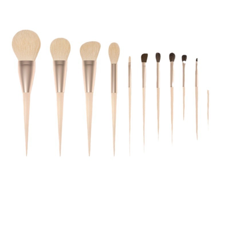 Juego de pinceles de maquillaje Morandi 12 pinceles de sombra de ojos de piel de animal súper suaves pinceles de maquillaje Cangzhou juego completo para el cabello