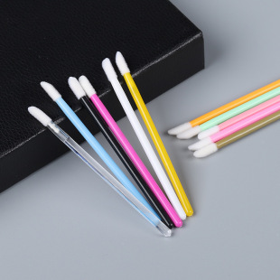 Eyelash Grafting False Eyelash Cleaning Mousse Brush Lipstick Makeup Brush Mini Lip Gloss Brush Disposable Solid Cotton Stick