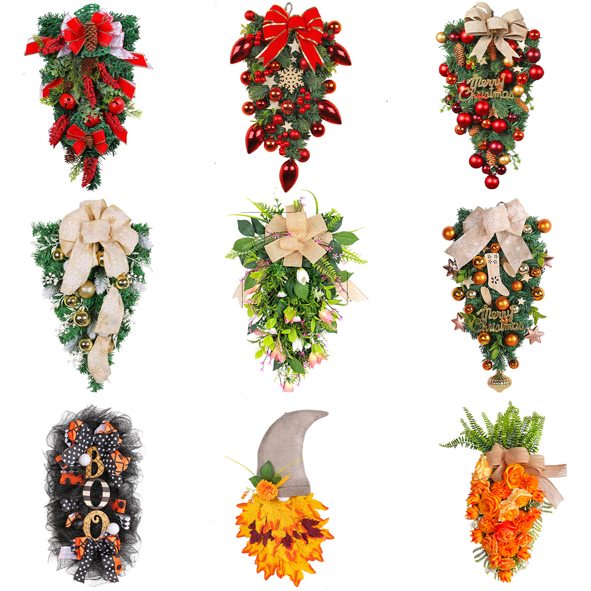 Decoraciones navideñas Guirnalda de Navidad Cortina de ratán Colgante Hogar led Escaleras luminosas Colgante de puerta decorativa