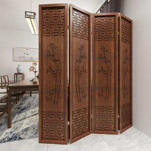 [Quality] New Chinese Style Screen Wooden Partition Entrance Living Room Foldableable Mobile Chinese Style Folding Screen J^