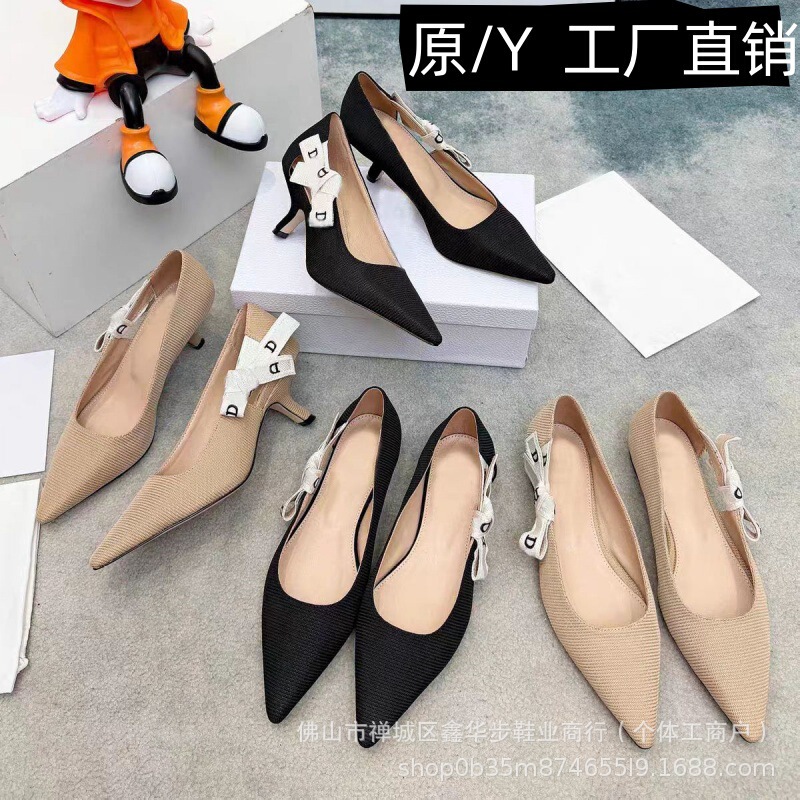 D Brand 26 Shallow Flat High-Heeled Women's Shoes with Bowknot, Embroidered Ribbon, Versatile and Elegant Fairy-Style Kitten Heel Sandals D Brand 26 Shallow Flat High-Heeled Women's Shoes with Bowknot, Embroidered Ribbon, Versatile and Elegant Fairy-Style Kitten Heel Sandals