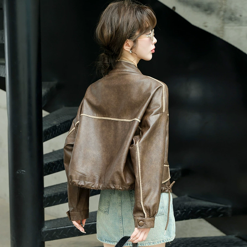 Short spring polyurethane jacket, Korean style, loose fit