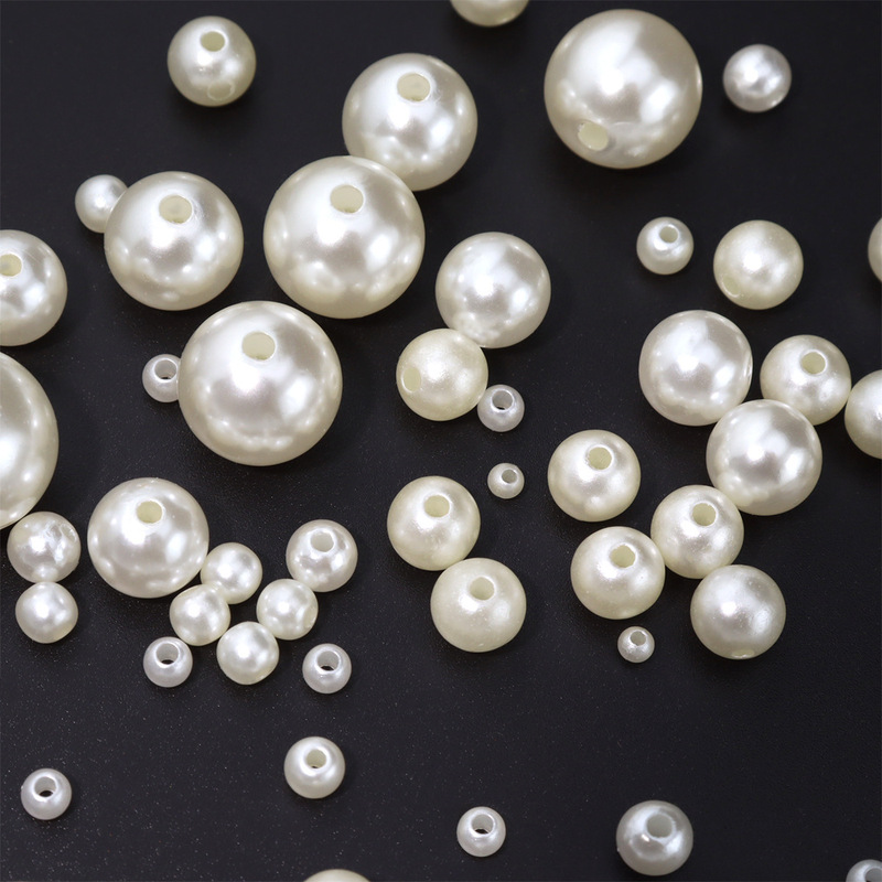 High-gloss ABS pearl beads with straight holes, non-porous round beads, warm pearlescent pearls, non-peeling beading accessories, DIY handmade materials High-gloss ABS pearl beads with straight holes, non-porous round beads, warm pearlescent pearls, non-peeling beading accessories, DIY handmade materials