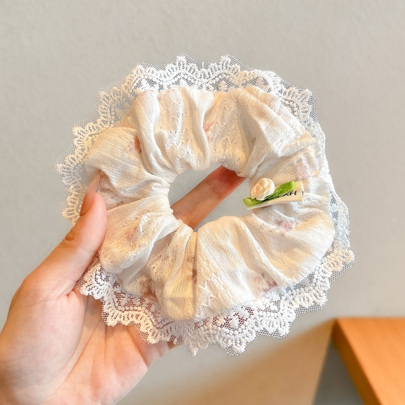 法式复古田园风蝴蝶结大肠发圈女2025新款扎头发绳橡皮筋头绳头饰|undefined