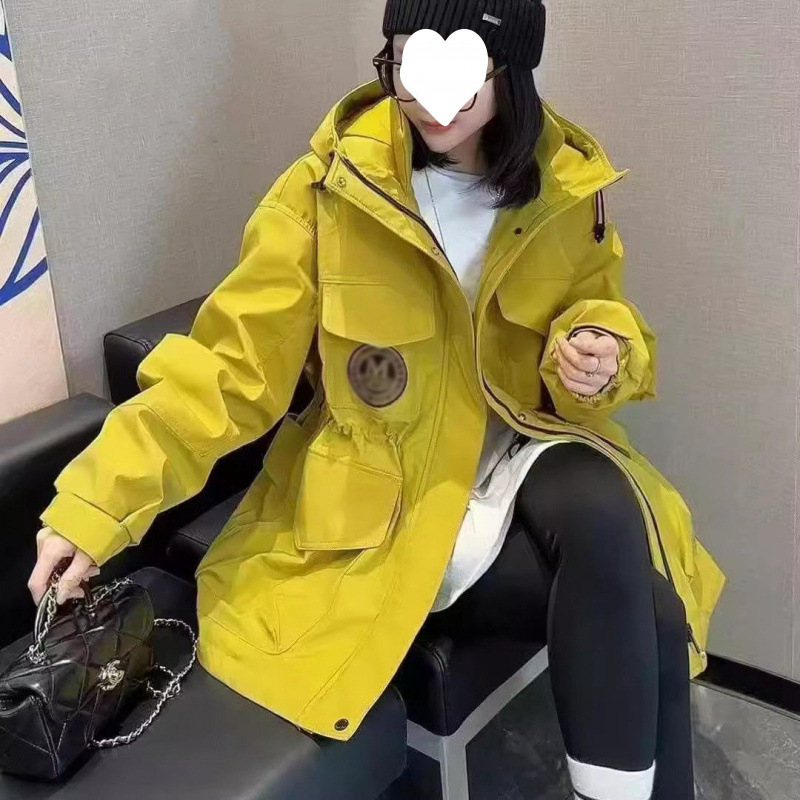美式风衣春秋休闲韩版收腰连帽短外套棒球服夹克百|undefined