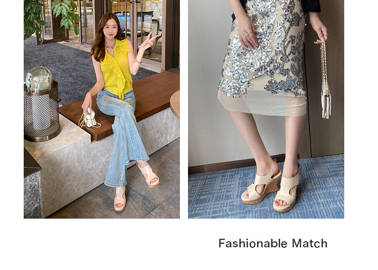 Sandal cao gót nữ da bò thật đế xuồng platform mũi hở gót siêu cao 2025 — nâu, Tím, Màu trắng nhạt chi tiết 8