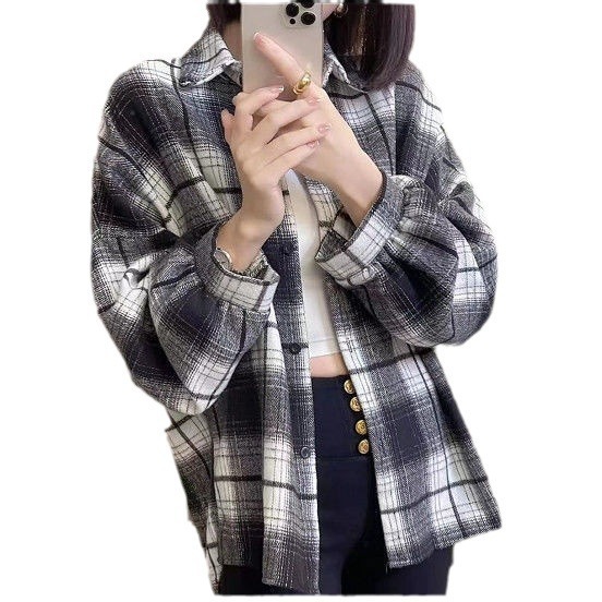 格子の毛磨きシャツのコートの女性は2024年春秋の新商品です。|undefined