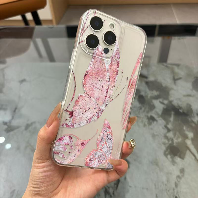 艺术蝴蝶适用苹果17promax手机壳防摔iphone16透明15欧美14全包13|undefined