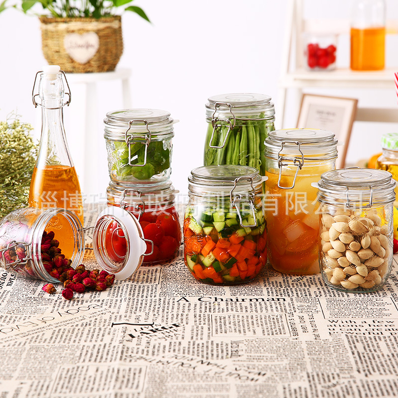 玻璃储物罐玻璃密封罐玻璃瓶收纳罐透明罐杂粮储物罐干果储物瓶