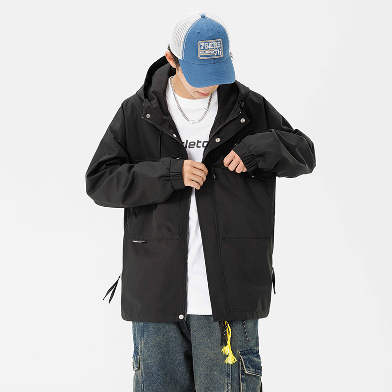 Purchase by Size Chart Functional Wind Spring and Autumn Jacket Men's workwear Outdoor Mountaineering Snow Neil Werproof Loose Hooded Warm_voghion.com