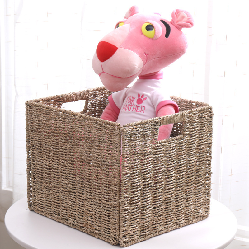 収納バスケット折りたたみシンプル玩具スナック収納バスケット籐編み収納ボックス化粧品雑物キー収納バスケット