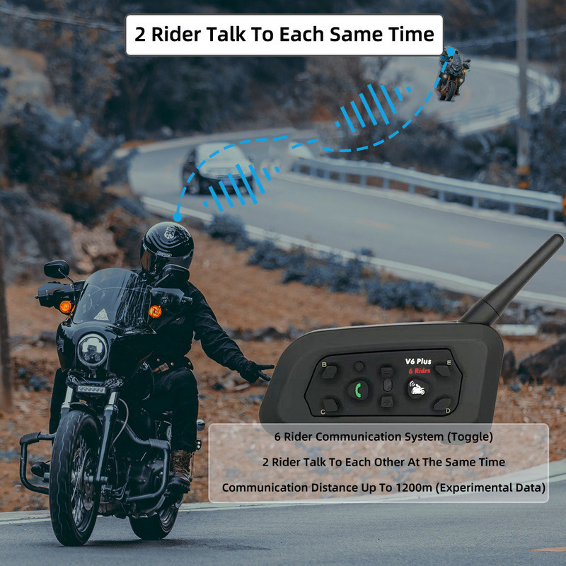 V6-1200 Motorcycle Helmet Bluetooth Intercom 1200m Dual-Mode Riding Bluetooth Intercom