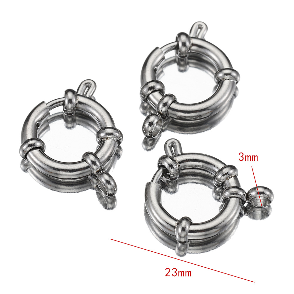 4 Pieces Per Pack Diameter 10mm Diameter 12mm Diameter 14mm Stainless Steel Solid Color Polished Jewelry Buckle display picture 6