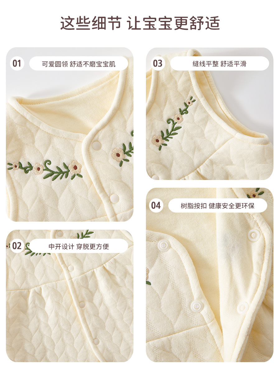 Baby chaleco de invierno y otoño, abrazadera de pony recién nacido, primavera y otoño, tres capas de chaleco caliente para bebés y niños pequeños, ropa interior