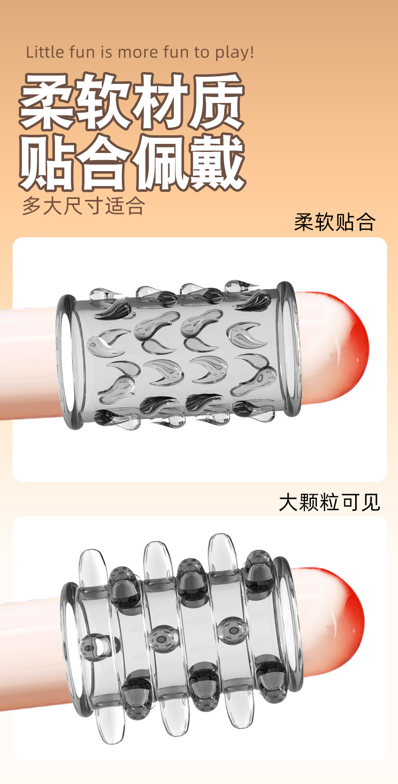 Battle Lock Ring Set, TPE Delay Penis Rings, 4-Piece Foreskin Barrier Sleeves — detail image 6