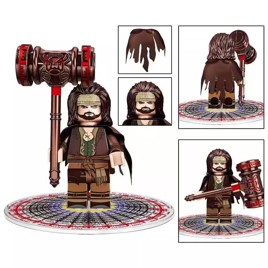 Hero Continent Series Spirit Bone Ring Tang Hao Minifigure Weapon Hao Tian Hammer Building Blocks Minifigure Cross-Border Bag