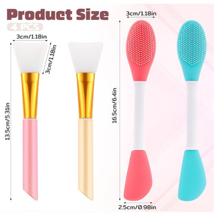Double-Ended Prt Material Facial Mask Brush, Facial Cleansing Massage Brush, Mud Mask Application, Facial Beauty Tool, Portable Brush
