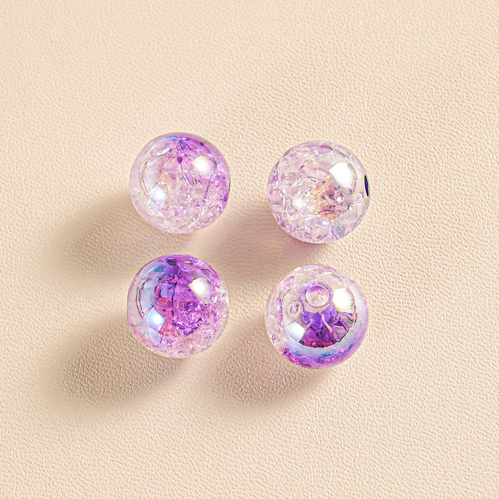 AB colorido, explosión transparente, grieta, vidrio de dos colores, cuentas, bricolaje, cadena de teléfono móvil floral, accesorios de cuentas al por mayor