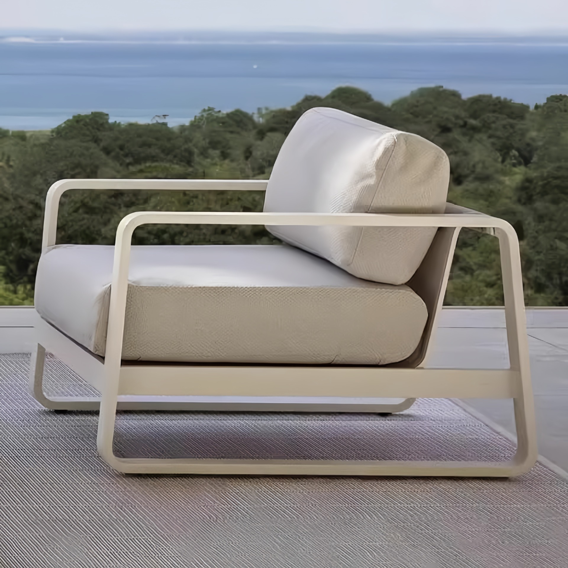 Sofá al aire libre mesa de té combinación de hotel villa balcón patio al aire libre lluvia al sol ocio muebles de jardín