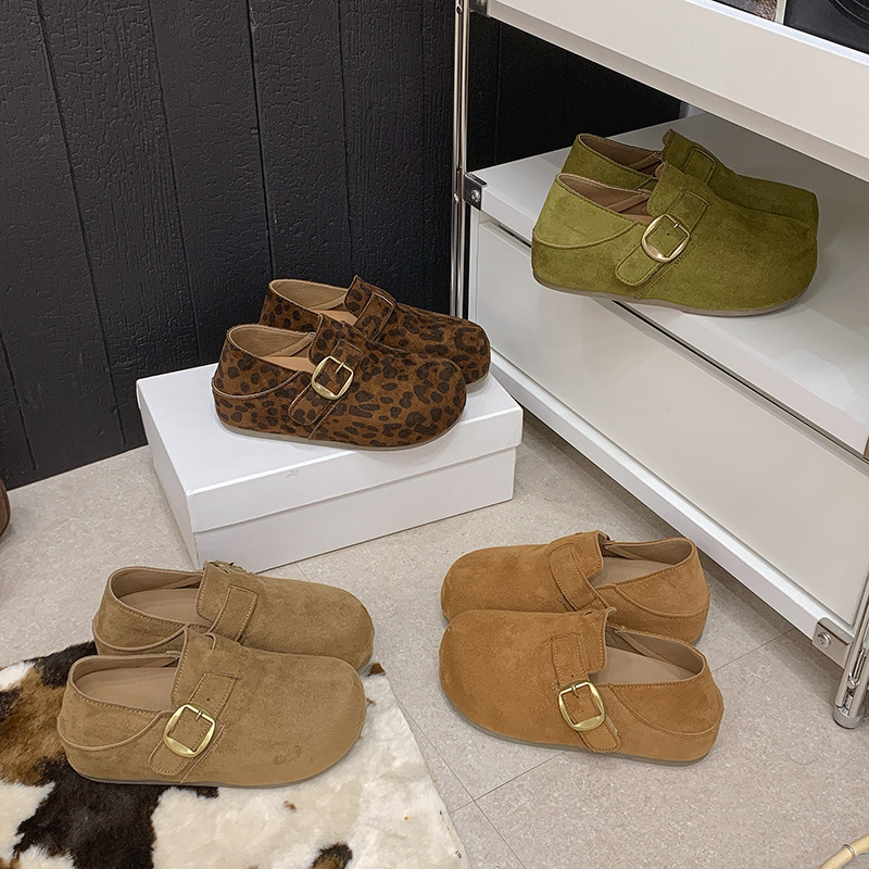 Thick-soled 5CM height-increasing full-coverage Birkenstock shoes for women, 2026 autumn and winter slip-on Birkenstock loafers