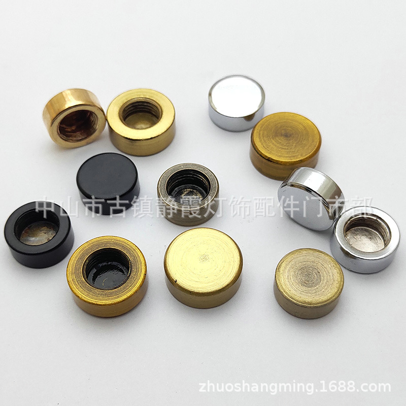 电镀m10内牙螺母平头帽圆母螺饼装饰螺帽盖帽装饰螺帽内牙圆铁饼