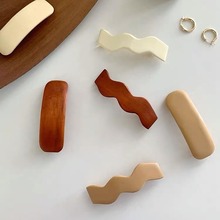 法式高级感木质 几何米白发夹头饰发卡韩国东大门头饰ins百搭发饰