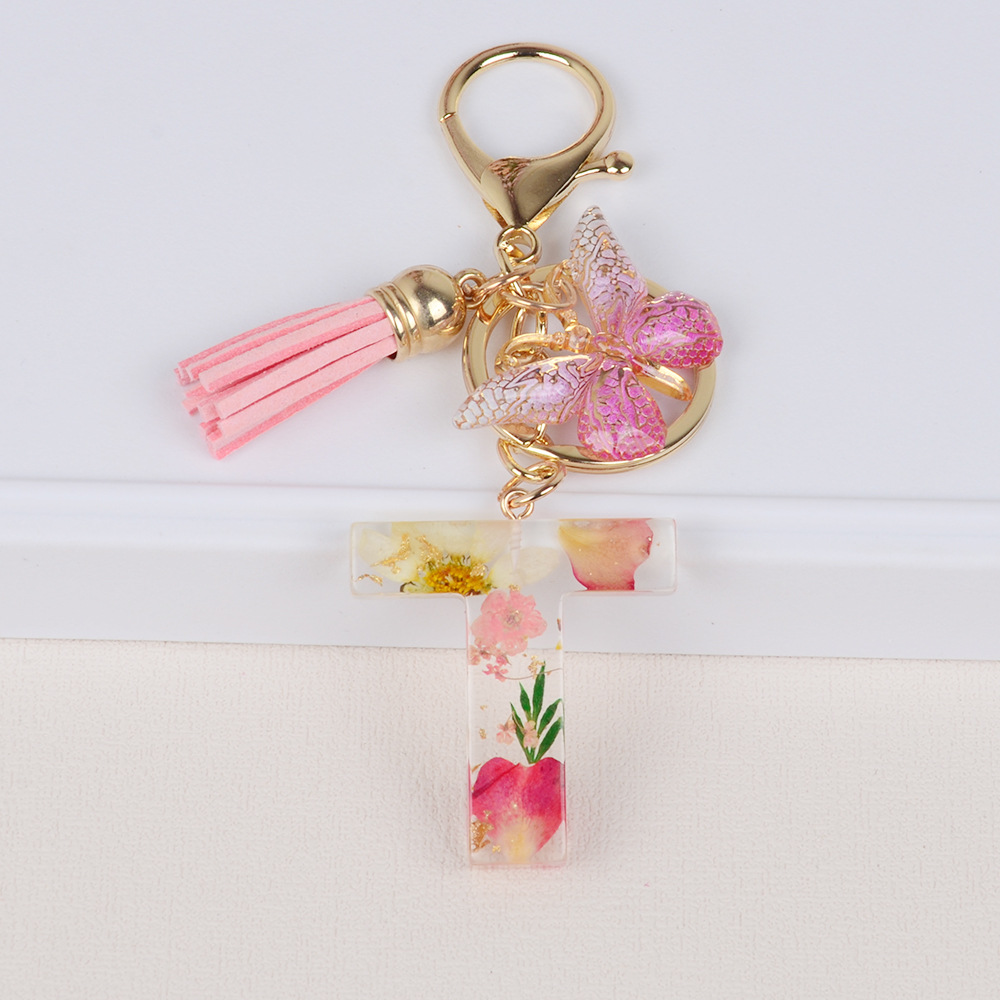 Original Design Letter Butterfly Plastic Epoxy Flowers Bag Pendant Keychain display picture 20