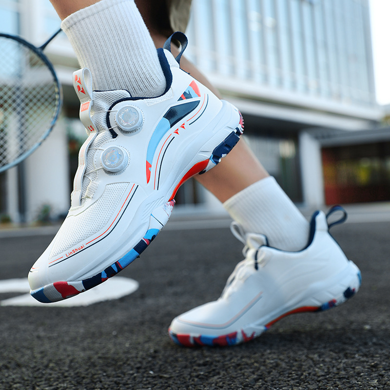 Men's And Women's Badminton Table Shoes, Low-top Leather Sports With Swivel Buckle, Volleyball Tennis Shoes_vogvips.com