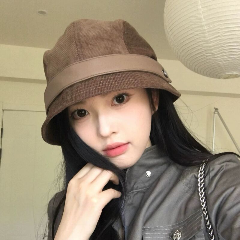 灯芯绒渔夫帽女2025新款气质一帽多戴可做小礼帽高性价比骑车可戴|undefined