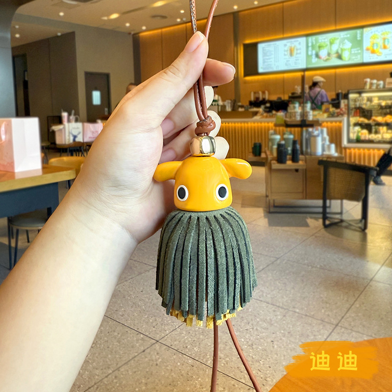 罗家25新品小精灵包挂饰流苏可爱公仔钥匙扣时尚车挂动物饰品挂件|undefined