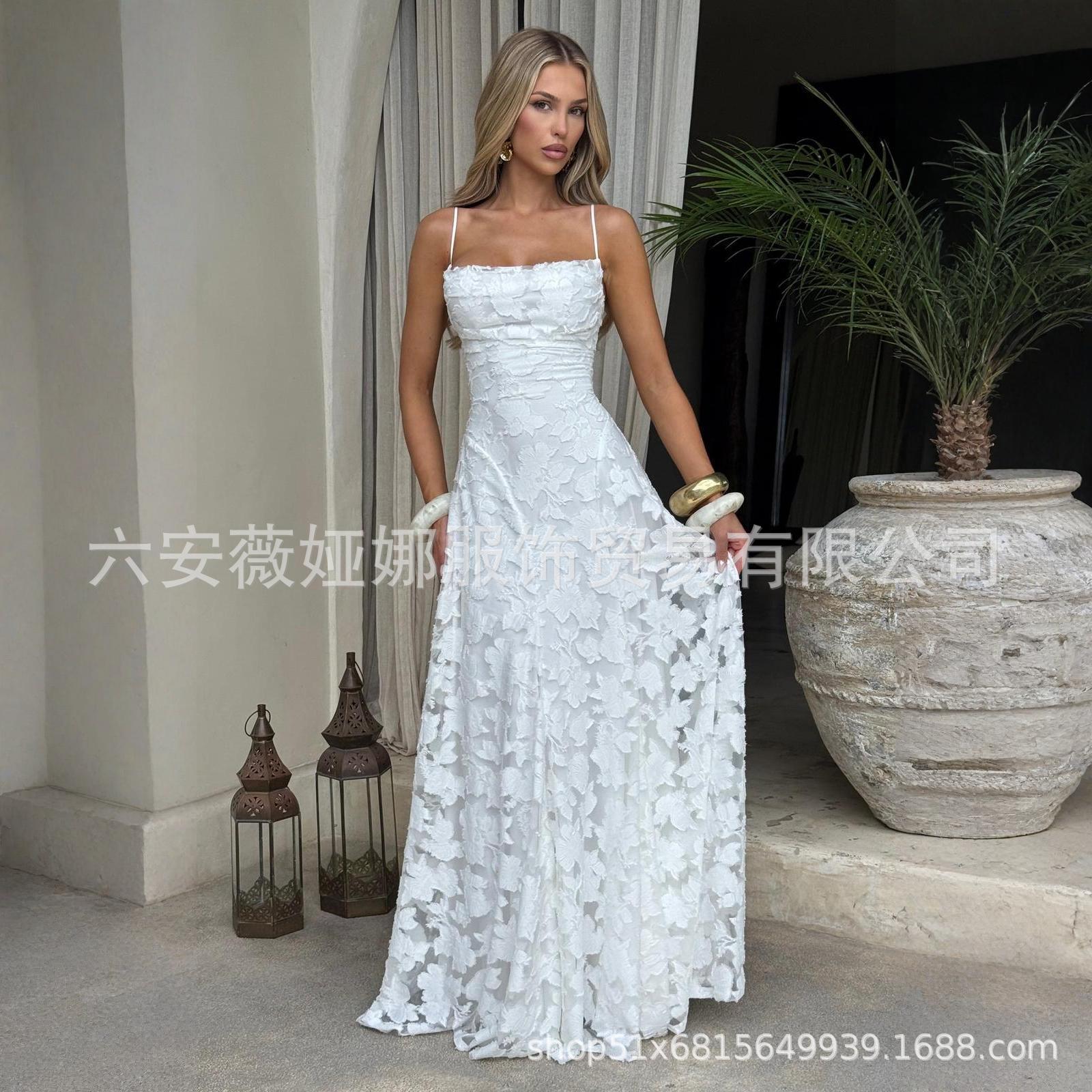 Aliexpress New Slim Fit Elegant Spaghetti Strap Evening Dress with Waist-Cinching Mermaid Strapless Long Gown for Prom Party Lace Dress