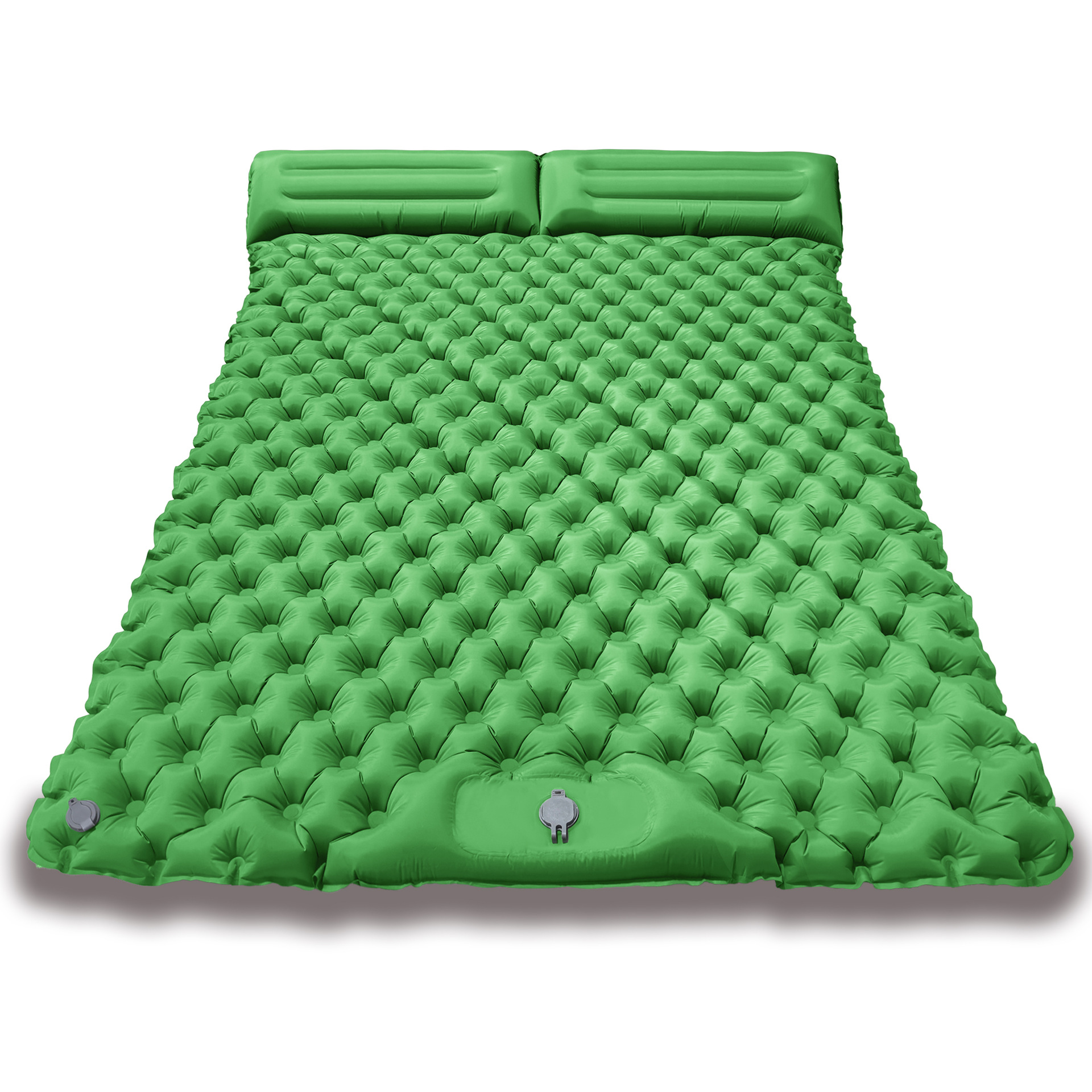 Outdoor Camping Inflatable Foot-Pump Self-Inflating Mattress with Diamond-Shaped Tpu and Pillow for Camping Tent Sleeping Pad
