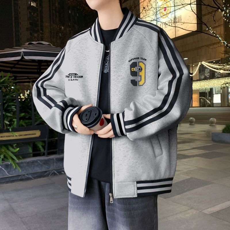 新款棒球服夹克外套男春秋季立领韩版潮牌外套青少年学生潮流上衣
