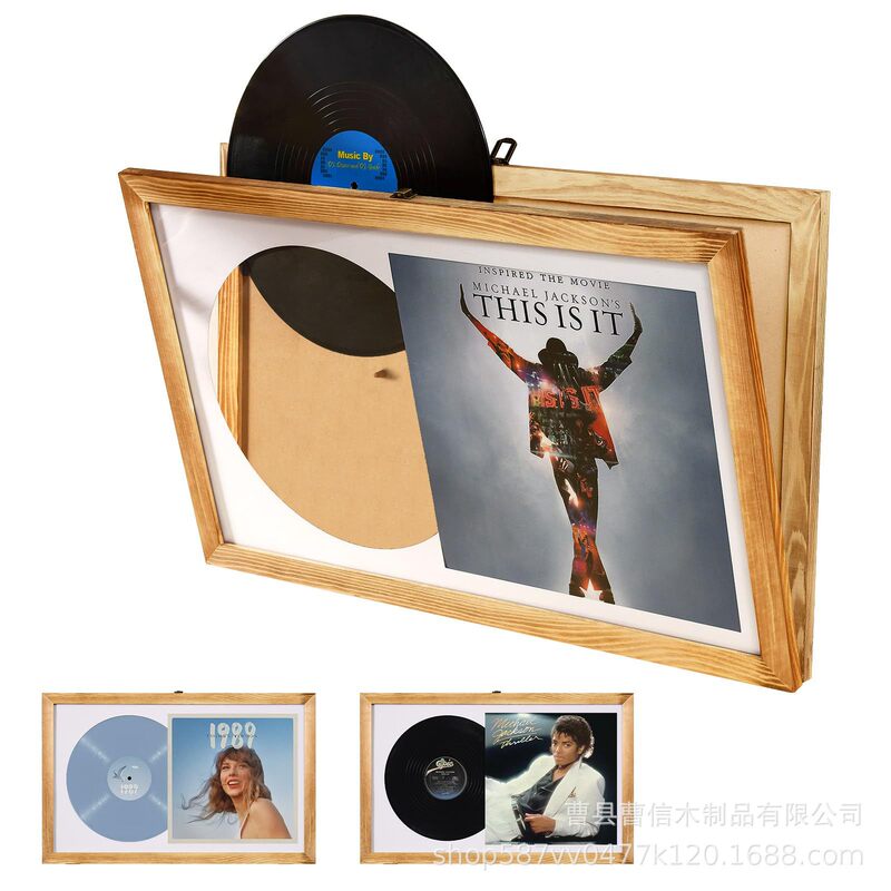 Wooden Vinyl Record Frame Wall Mount Vinyl Record Display Frame Wall Hanging Vinyl Record Frame