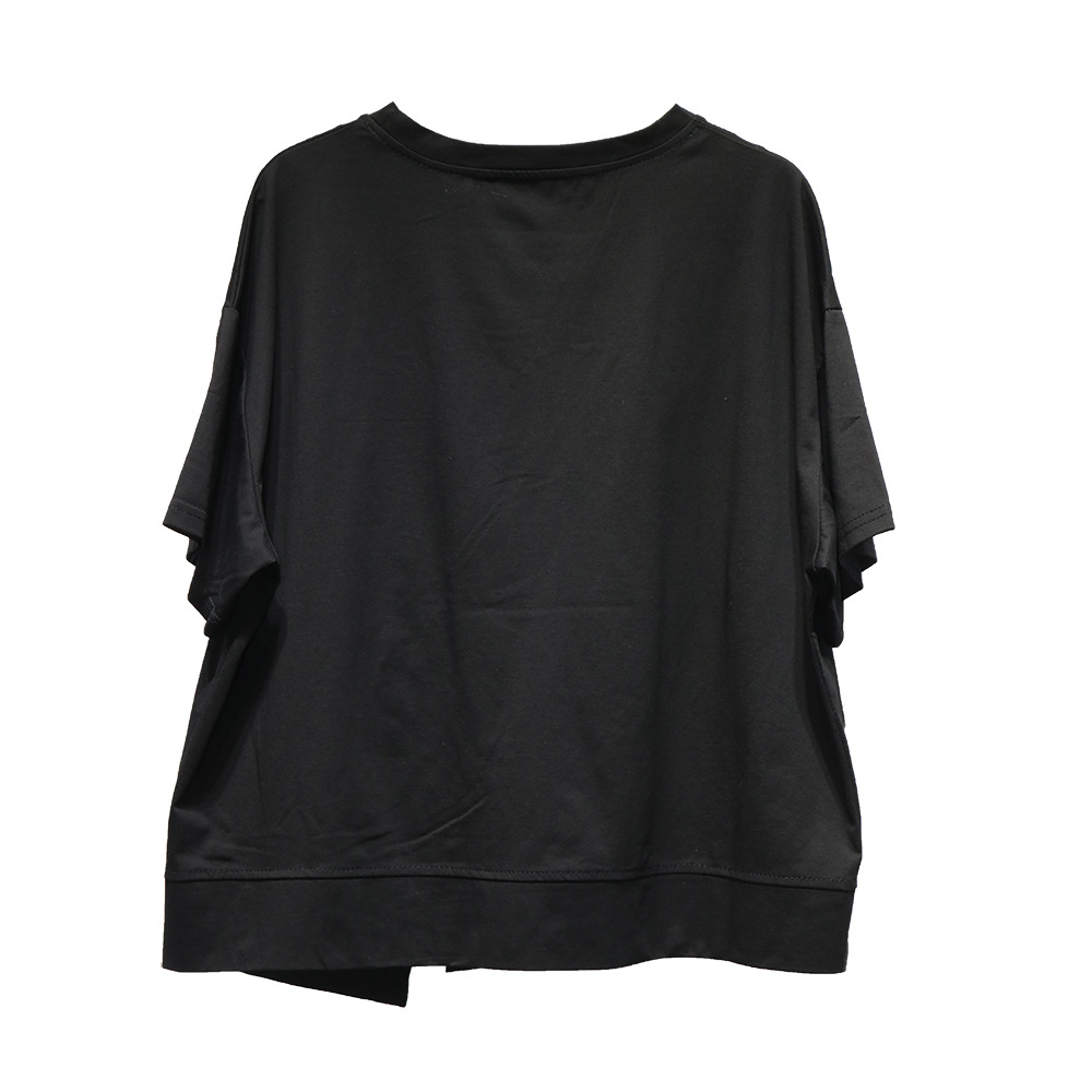 250373暗黑系山本风潮女装夏季新款不规则口袋拉链圆领短袖T恤潮 pic 18