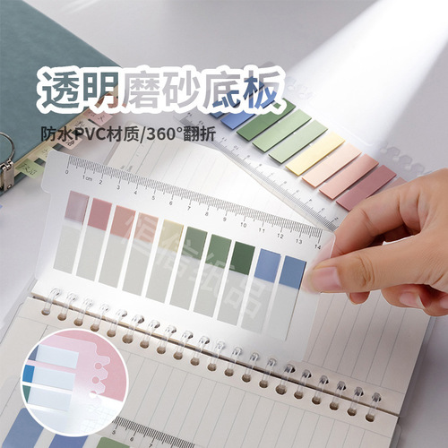 Manufacturer wholesale large index transparent sticky notes fresh and cute student category notepad writable labels
