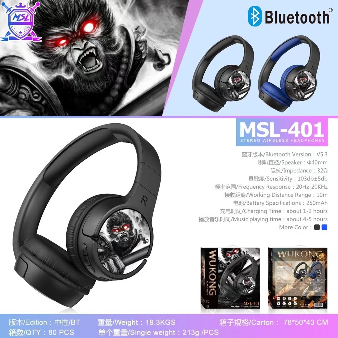 MSL - 401 Goku WUKONG auriculares Bluetooth auriculares móviles inalámbricos juegos deportivos regalo auriculares fabricantes