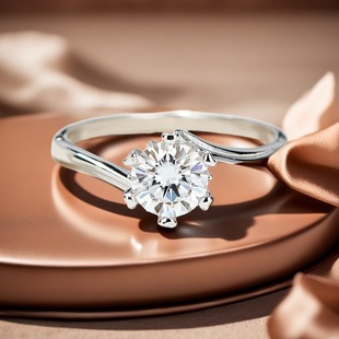 925 Silver 0.5-1 karat D Color VVS Clarity Classic Twist Snowflake Ring for Wedding, Engagement, Anniversary
