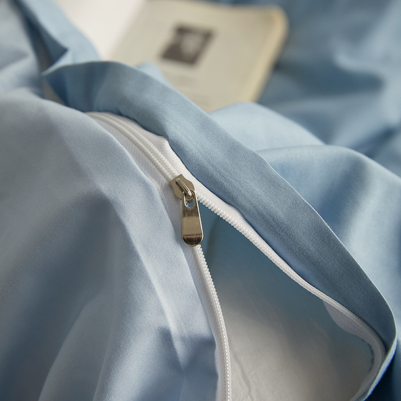 Minimalist Japanese Style Washed Cotton Four Piece Sheet Set_voghion.com