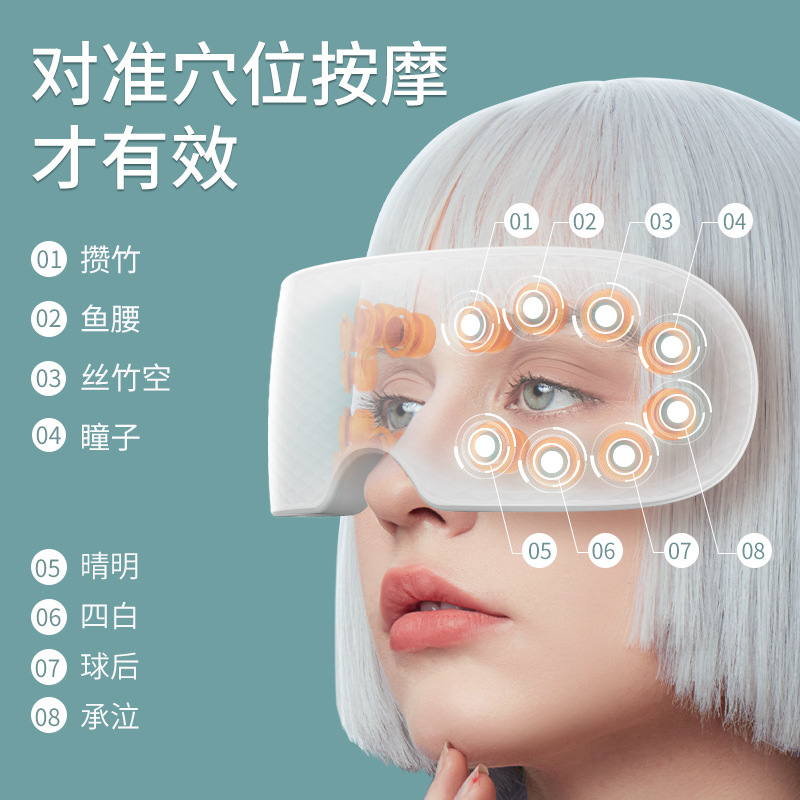Cross-border eye massage instrument, household smart vibration hot compress, atomized steam eye mask device, soothing fatigue eye protection device