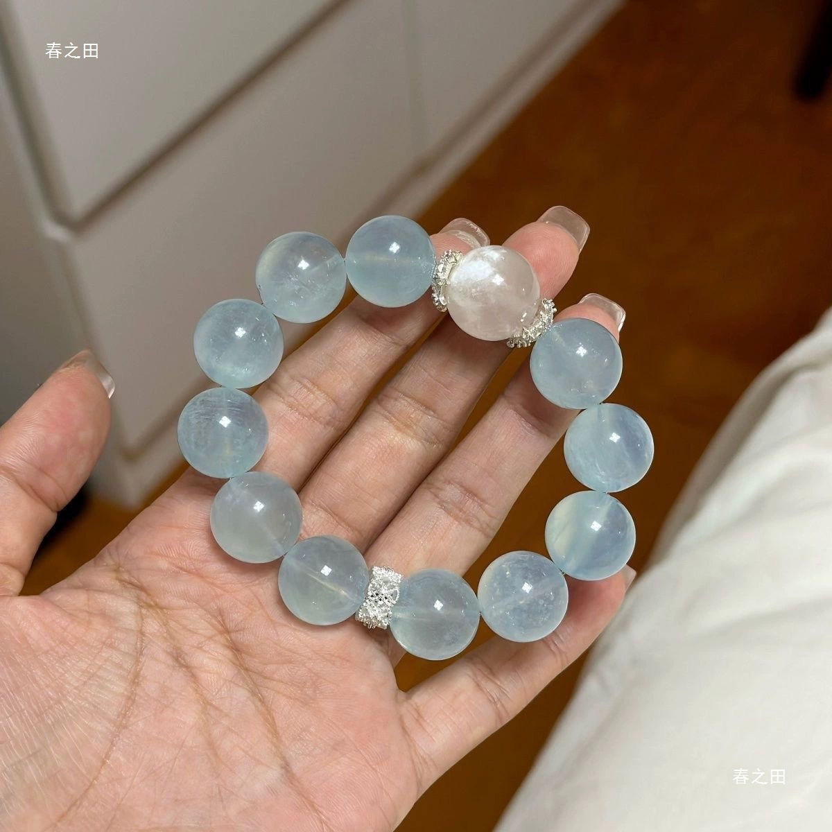 Органическая сапфировая марка подлинный белый кристалл, кристал bracelet