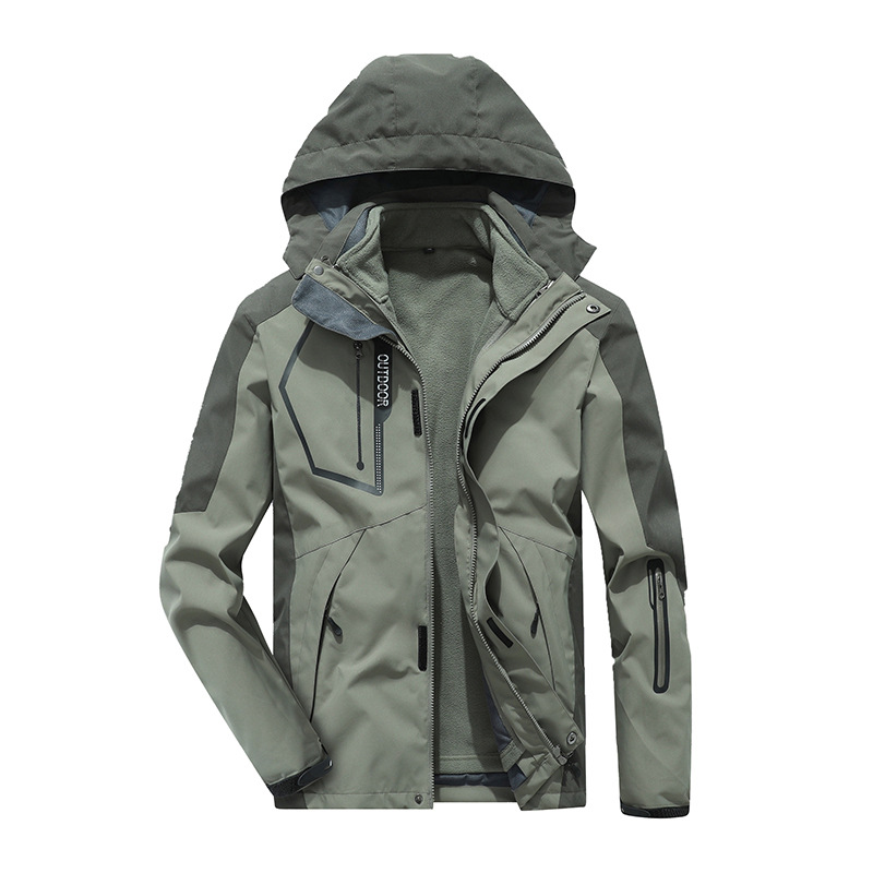 Chaqueta de pareja al aire libre chaqueta de hombre tres en uno impermeable cazadora desmontable engrosada Otoño e Invierno chaqueta de alpinismo para mujer