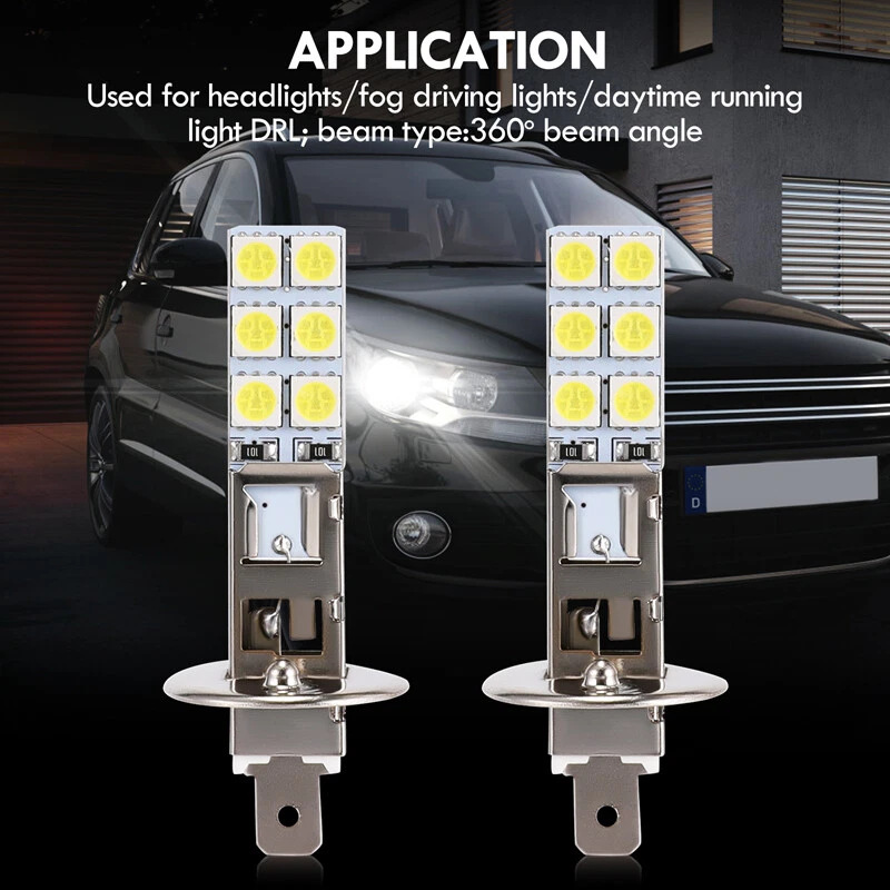 Lámpara de automóvil de comercio exterior LED H1 lámpara de niebla LED H1-12SMD-5050 chip brillante anti niebla LED lámpara de niebla image 3