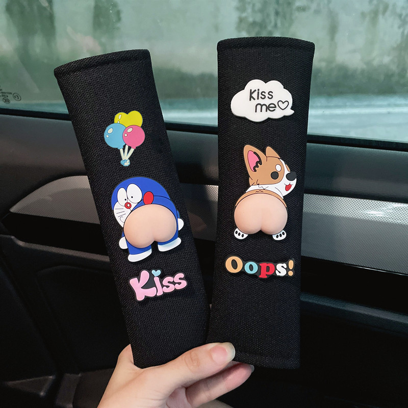 Car seat belt shoulder pad men's and women's cute extended pair of safety belt protective cover creative car interior decoration accessories