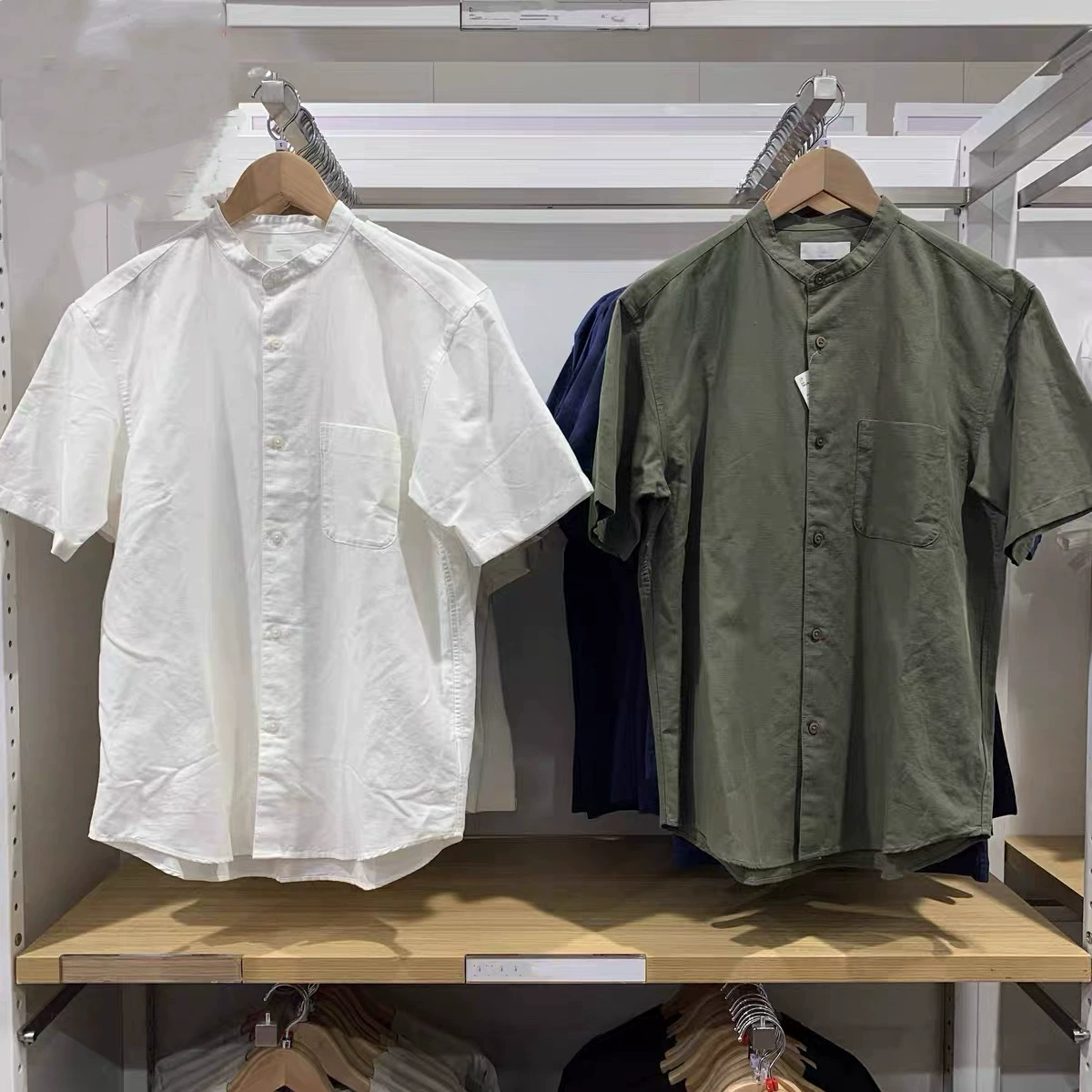 Мужская одежда! Рубашка из хлопка и льна с воротником-стойкой! Рубашка с короткими рукавами в парном стиле, повседневный кардиган 25 лет 474528 474529