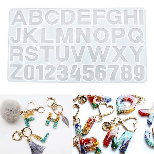 DIY Crystal Droplet Casting Letter and Number Mold 26 English Letter and Number Mold High Mirror Process